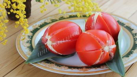 закуска тюльпаны из помидоров